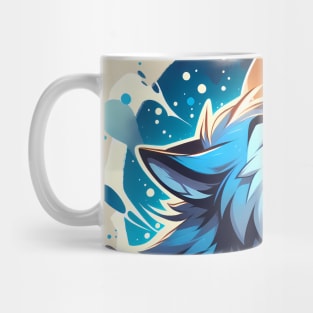 Awoo Moon Howling Wolf Anthro Furry Mug